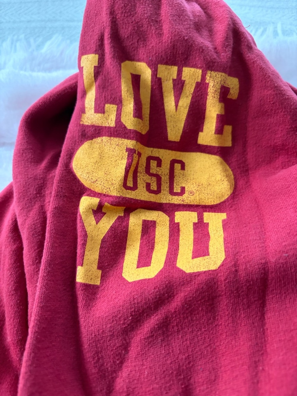 RARE- Discontinued Line— PINK Victoria's Secret Red Hooded Pullover USC - Picture 4 of 8